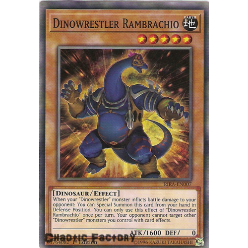 Yugioh RIRA-EN007 Dinowrestler Rambrachio Common 1st Edition NM