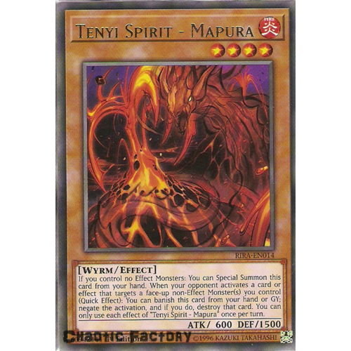 Yugioh RIRA-EN014 Tenyi Spirit - Mapura Rare 1st Edition NM