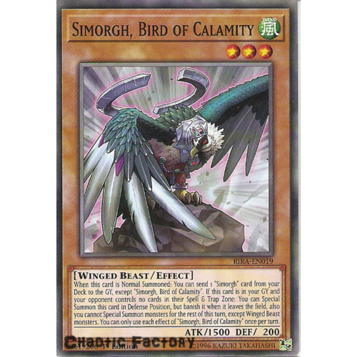 Yugioh RIRA-EN019 Simorgh, Bird of Calamity Common 1st Edition NM