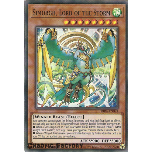 Yugioh RIRA-EN021 Simorgh, Lord of the Storm Super Rare 1st Edition NM