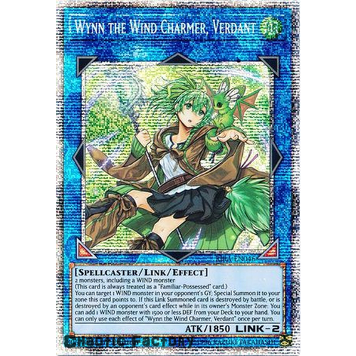 Yugioh RIRA-EN046 Wynn the Wind Charmer, Verdant Prismatic Secret Rare 1st Edition NM