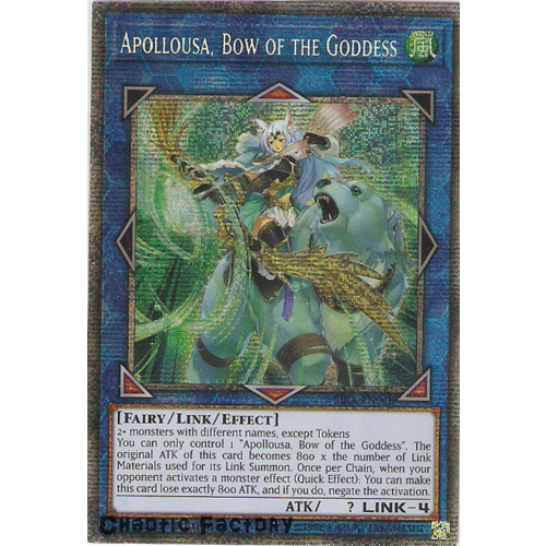 Yugioh RIRA-EN048 Apollousa, Bow of the Goddess Prismatic Secret Rare 1st Edition NM