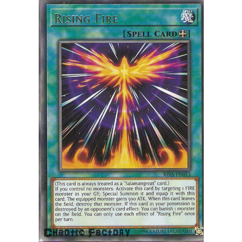 Yugioh RIRA-EN053 Rising Fire Rare 1st Edition NM