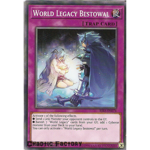 Yugioh RIRA-EN074 World Legacy Bestowal Common 1st Edition NM