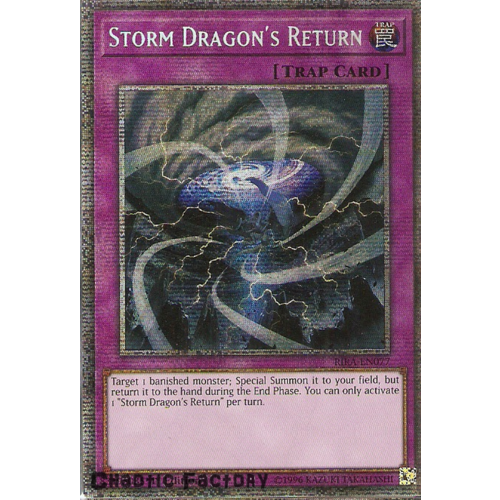 Yugioh RIRA-EN077 Storm Dragon's Return Prismatic Secret Rare 1st Edition NM