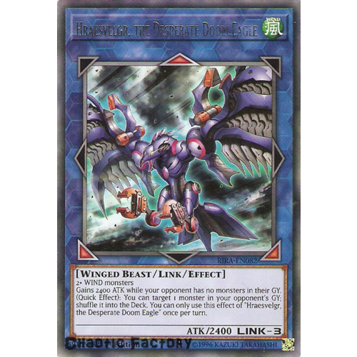 Yugioh RIRA-EN082 Hraesvelgr, the Desperate Doom Eagle Rare 1st Edition NM