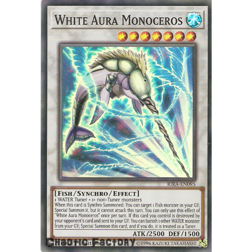 Yugioh RIRA-EN095 White Aura Monoceros Super Rare 1st Edition NM