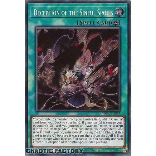 ROTA-EN055 Deception of the Sinful Spoils Secret Rare 1st Edition NM