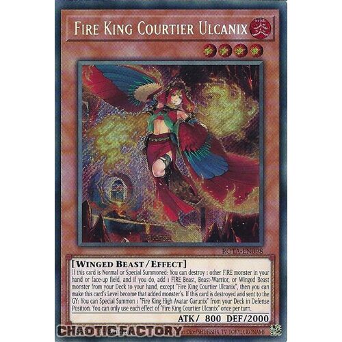 ROTA-EN098 Fire King Courtier Ulcanix Secret Rare 1st Edition NM