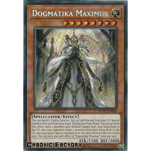 ROTD-EN009 Dogmatika Maximus Secret Rare 1st Edition NM