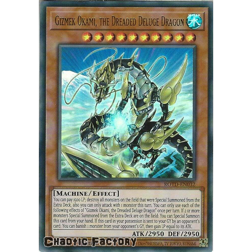 ROTD-EN032 Gizmek Okami, the Dreaded Deluge Dragon Ultra Rare 1st Edition NM