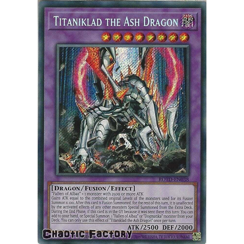 ROTD-EN038 Titaniklad the Ash Dragon Secret Rare 1st Edition NM
