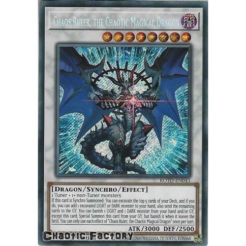 ROTD-EN043 Chaos Ruler, the Chaotic Magical Dragon Secret Rare 1st Edition NM