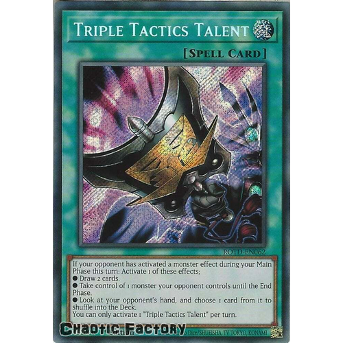 ROTD-EN062 Triple Tactics Talent Secret Rare 1st Edition NM