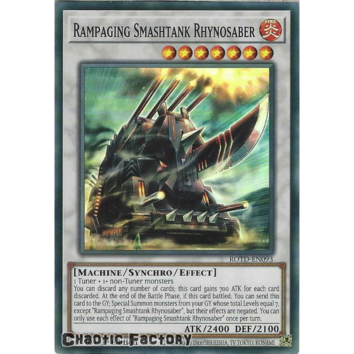 ROTD-EN093 Rampaging Smashtank Rhynosaber Super Rare 1st Edition NM
