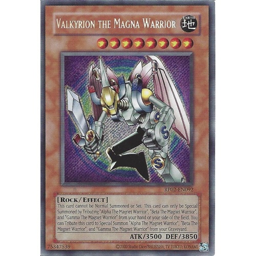 RP02-EN092 Valkyrion the Magna Warrior Secret Rare NM
