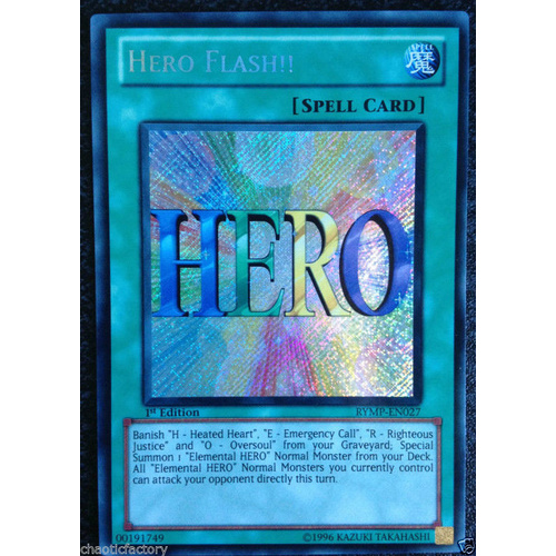 RYMP-EN027 Hero Flash!! Secret Rare 1st Edition Mint 