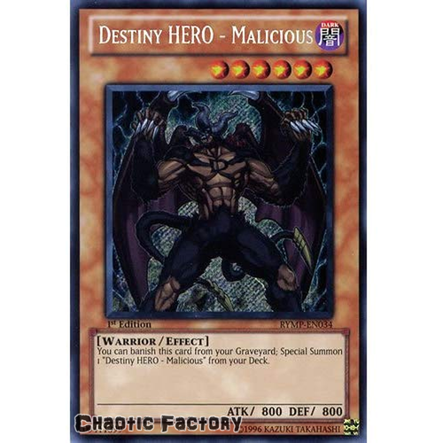 Destiny Hero - Malicious - RYMP-EN034 - Secret Rare 1st Edition NM