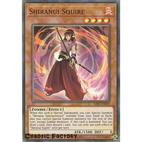 Yuigoh SAST-EN019 Shiranui Squire Super Rare 1st Edition NM