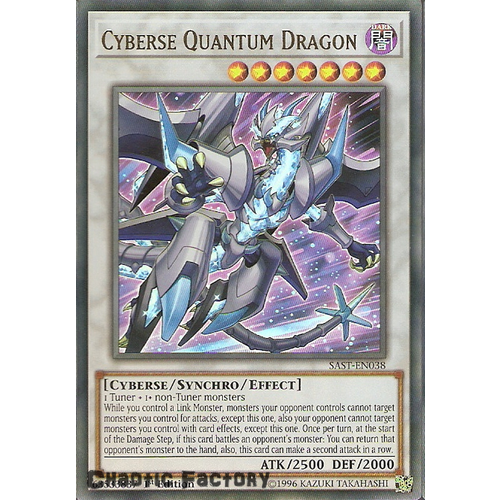 Yuigoh SAST-EN038 Cyberse Quantum Dragon Ultra Rare Unlimited Edition NM