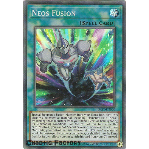 Yuigoh SAST-EN060 Neos Fusion Super Rare 1st Edition NM