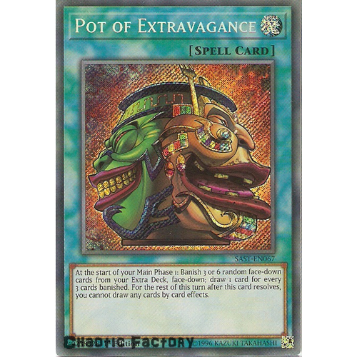 Yuigoh SAST-EN067 Pot of Extravagance Secret Rare 1st Edition NM