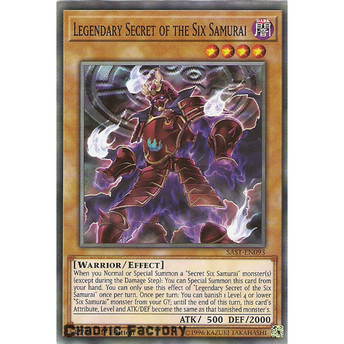 Yuigoh SAST-EN093 Legendary Secret of the Six Samurai Common 1st Edition NM