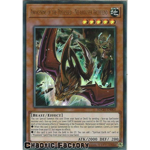 SDCH-EN005 Awakening of the Possessed - Nefariouser Archfiend Ultra Rare 1st Edition NM