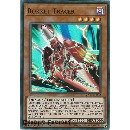 Yugioh SDRR-EN002 Rokket Tracer Super Rare 1st Edtion NM