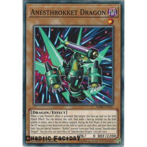 Yugioh SDRR-EN007 Anesthrokket Dragon Common 1st Edtion NM