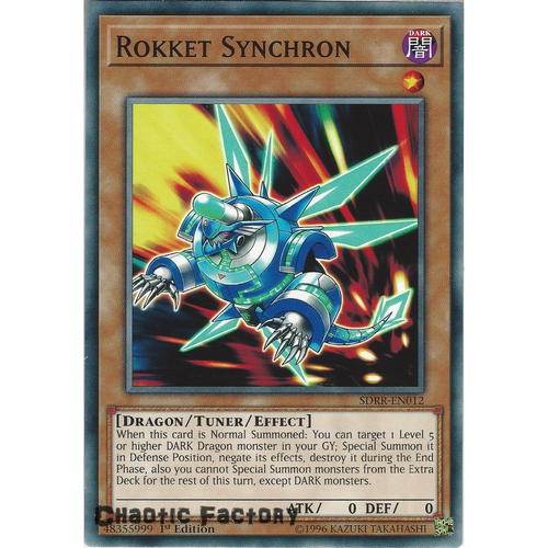 Yugioh SDRR-EN012 Rokket Synchron Common 1st Edtion NM