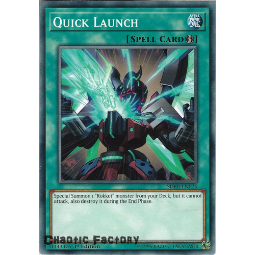 Yugioh SDRR-EN025 Quick Launch Common 1st Edtion NM
