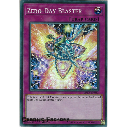 Yugioh SDRR-EN033 Zero Day Blaster Super Rare 1st Edtion NM