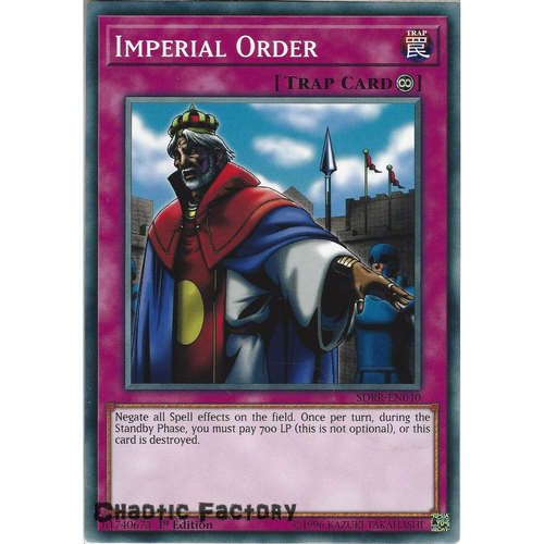 Yugioh SDRR-EN040 Imperial Order Common 1st Edtion NM
