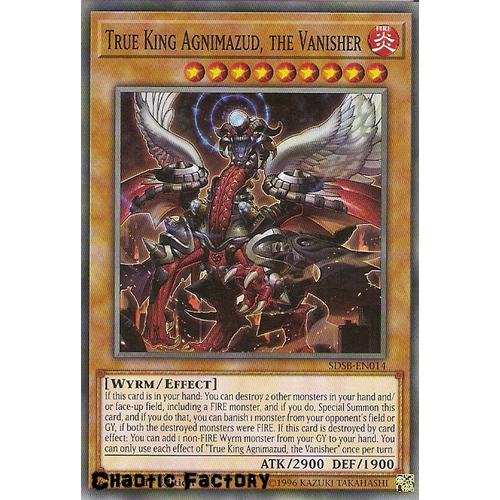 Yugioh SDSB-EN014 True King Agnimazud, the Vanisher Common 1st Edition NM