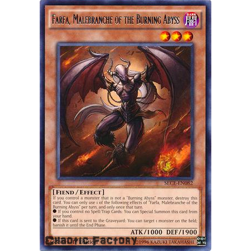 Yugioh Farfa, Malebranche of the Burning Abyss Rare SECE-EN082 1st Edition NM