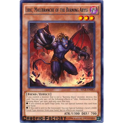 Yugioh Libic, Malebranche of the Burning Abyss Rare SECE-EN083 1st Edition NM