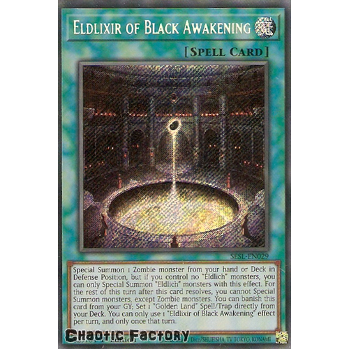 SESL-EN029 Eldlixir of Black Awakening Secret Rare 1st Edition NM