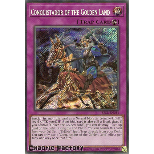 SESL-EN034 Conquistador of the Golden Land Secret Rare 1st Edition NM