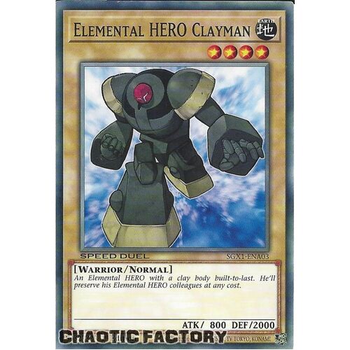 SGX1-ENA03 Elemental HERO Clayman Common 1st Edition NM