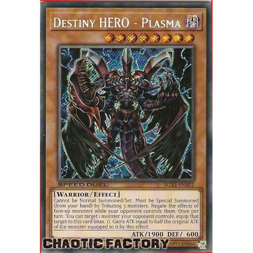 SGX1-ENB01 Destiny HERO - Plasma Secret Rare 1st Edition NM