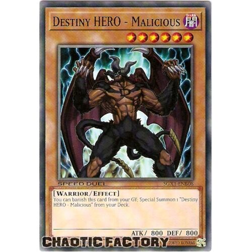 SGX1-ENB08 Destiny HERO - Malicious Common 1st Edition NM