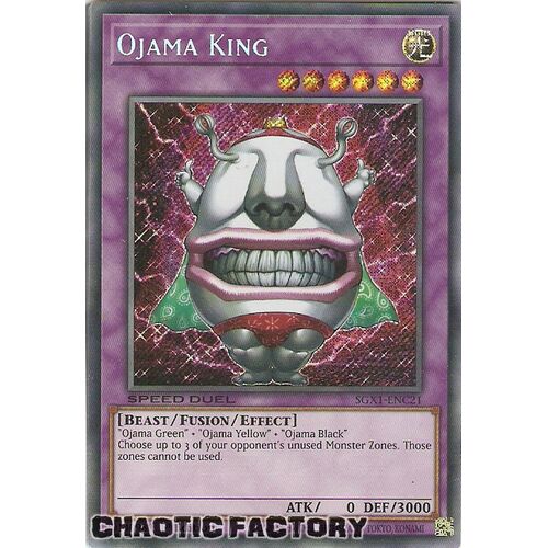 SGX1-ENC21 Ojama King Secret Rare 1st Edition NM