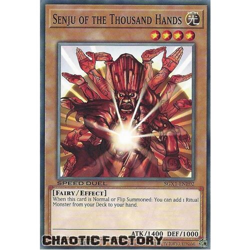 SGX1-ENE02 Senju of the Thousand Hands Common 1st Edition NM