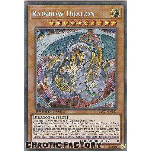 SGX1-ENF01 Rainbow Dragon Secret Rare 1st Edition NM