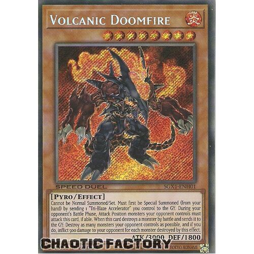 SGX1-ENH01 Volcanic Doomfire Secret Rare 1st Edition NM