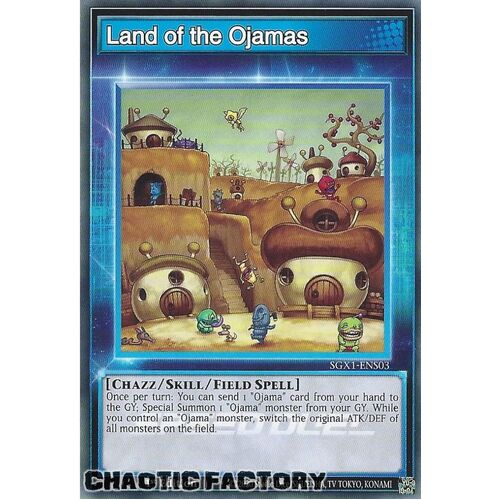 SGX1-ENS03 Land of the Ojamas Common Skill Card 1st Edition NM