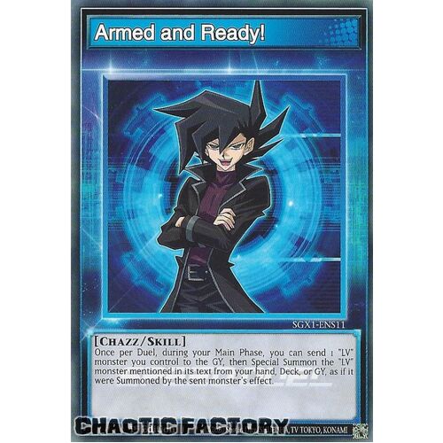 SGX1-ENS11 Armed and Ready! Common Skill Card 1st Edition NM