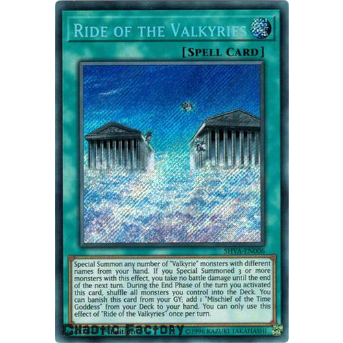 Yugioh - SHVA-EN006 - Ride of the Valkyries Secret Rare 1st Edition NM 