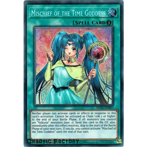 Yugioh - SHVA-EN007 - Mischief of the Time Goddess Secret Rare 1st ed NM 